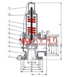 彈簧全啟式安全閥結構圖
