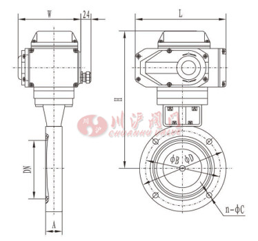 電動真空蝶閥結(jié)構(gòu)圖