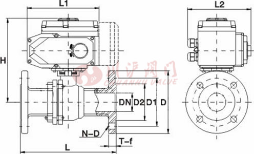 電動法蘭球閥結(jié)構(gòu)圖