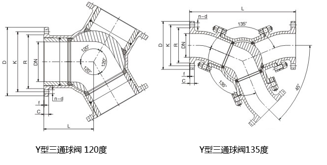 電動三通Y型球閥結(jié)構(gòu)圖