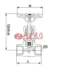 J13W內(nèi)螺紋針型閥 結(jié)構(gòu)圖