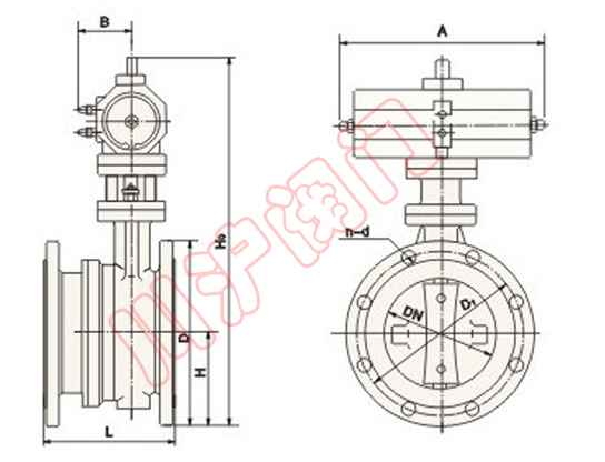 氣動(dòng)伸縮蝶閥 結(jié)構(gòu)圖