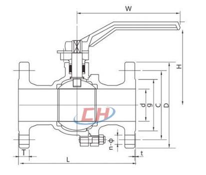 鑄鋼法蘭球閥結構圖